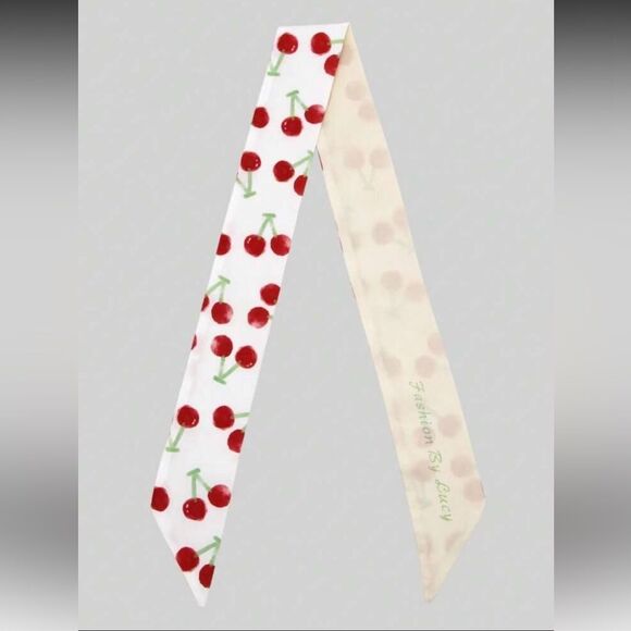 Cherry Print Scarf A1422 - Picture 2 of 4